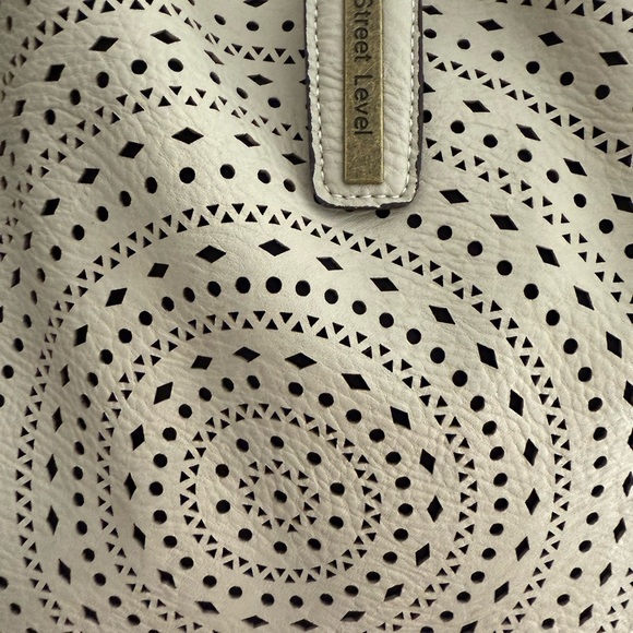 Street Level Beige Perforated Tote - Picture 3 of 9